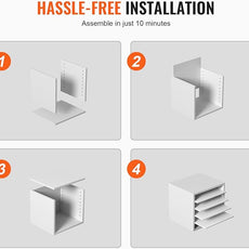 VEVOR Literature Organizers, 5 Compartments Office Mailbox with Adjustable Shelves, Wood Literature Sorter 13.9x12x13 inches for Office, Home, Classroom, Mailrooms Organization, EPA Certified, White