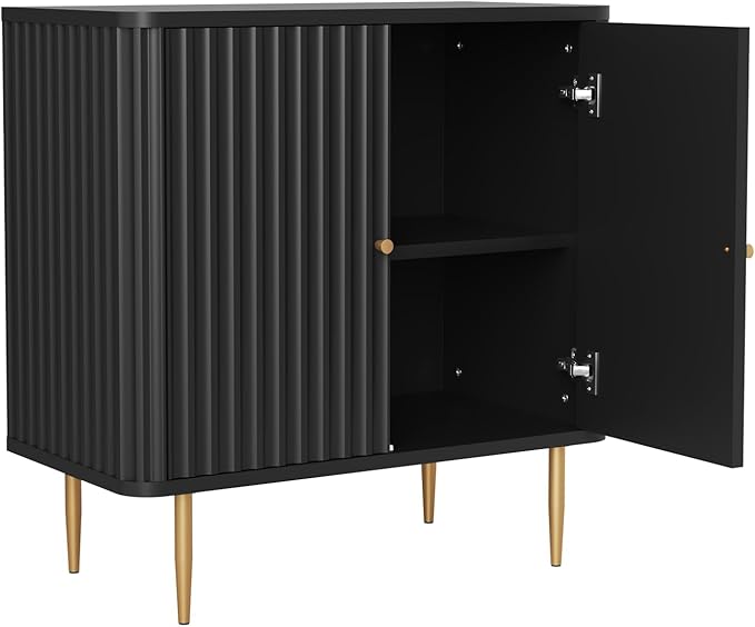 32" Sideboard Buffet Cabinet with Storage,Modern Accent Cabinet with 2 Door and Removable Shelves,Credenza Buffet Table for Living Room,Dinning Room,Entryway,Black