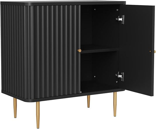 32" Sideboard Buffet Cabinet with Storage,Modern Accent Cabinet with 2 Door and Removable Shelves,Credenza Buffet Table for Living Room,Dinning Room,Entryway,Black