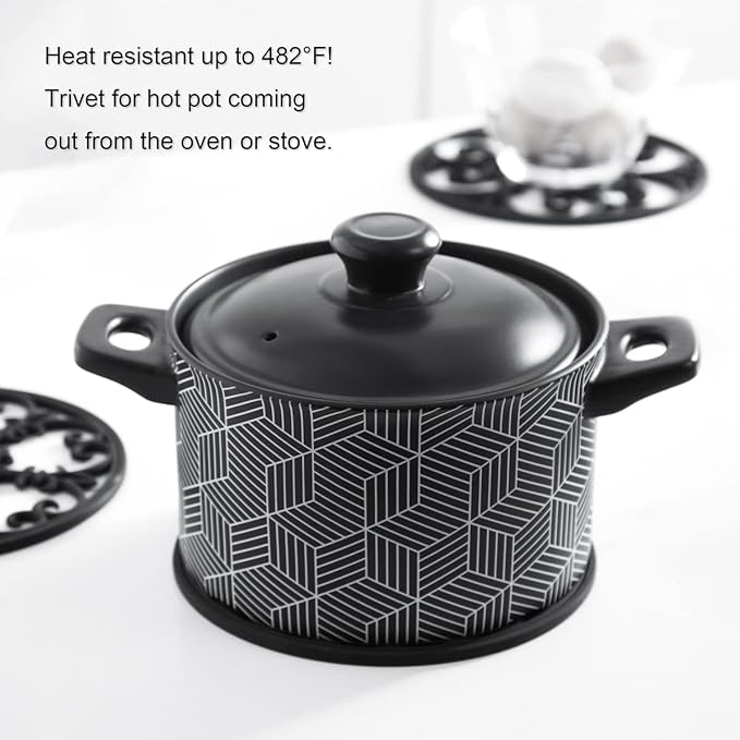 Silicone Trivet Mat - Non-Slip & Heat Resistant Kitchen Pads for Countertops & Table - Trivets for Hot Dishes & Cookware - Pot Holder for Pots & Pans - White, Set of 3