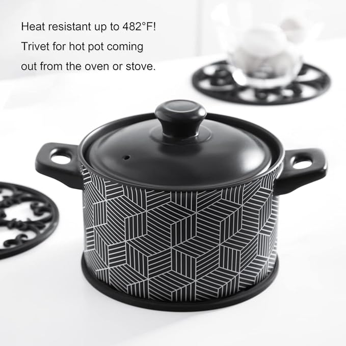 Silicone Trivet Mat - Non-Slip & Heat Resistant Kitchen Hot Pads for Countertops & Table - Kitchen Trivets for Hot Dishes & Cookware - Hot Pot Holder for Pots & Pans - Green,Set of 3