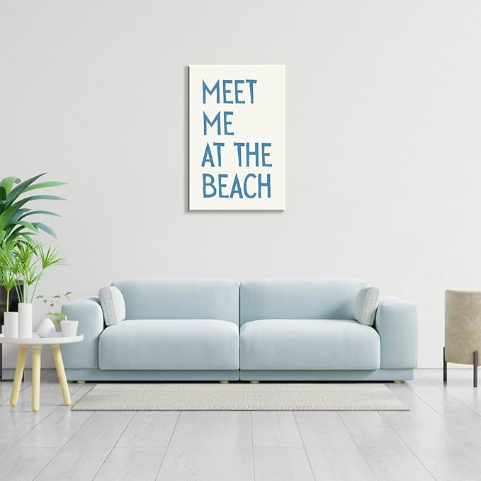 Trendy Meet Me At The Beach Posters Blue Coastal Cowgirl Wall Art Funky Summer Room Decor Vintage Beachy Canvas Prints Ocean Theme Aesthetic for Bathroom Dorm Apartment Bedroom 20x30in Unframed