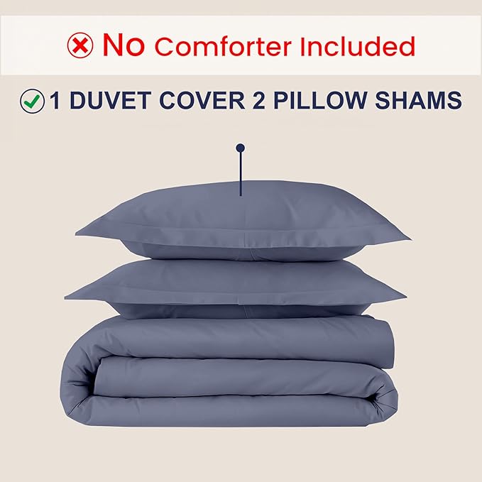 Kotton Culture 3 Pc Duvet Cover Queen Size/Full Size Set-100% Egyptian Cotton Sateen 600 TC Ultra Soft Premium Durable Comforter Cover Zipper Closure & Corner Ties- (Mediterranean Blue, 90" X 90")