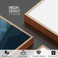 BINCUE Large Blue Mountain Wall Art Fog Blue Ridge Mountains Artwork for Living Room Bedroom Office 24x36 Inch Set of 3