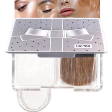 Pearl White Sparkle Glitter Shimmer Highlighter Makeup Palette for Women, White Buttery Creamy Powder Highlighter Eyeshadow Palette Vegan, Built-in Mirror & Brush 01 – Girls Christmas Gifts