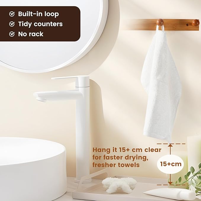 SEMAXE 100% Cotton Washcloths 12-Pack, 13 × 13 Inch Soft Luxury Face Towels – Super Absorbent & Quick-Dry, Premium Cloth with Hanging Loop, Oeko-TEX Certified, Gift-Ready Box