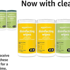 Amazon Basics Disinfecting Wipes, Lemon & Fresh Scent, Sanitizes/Cleans/Disinfects/Deodorizes, 340 Count (4 Packs of 85)