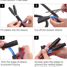 Alex Tech 25ft - 3/8 inch Cord Protector Wire Loom Tubing Cable Sleeve Split Sleeving For USB Cable Power Cord Audio Video Cable – Protect Cat From Chewing Cords - Black