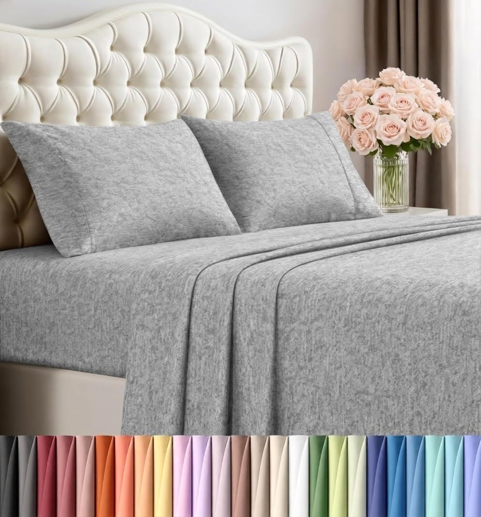Utopia Bedding Queen Size Sheet Set – 4 Piece Bed Sheets, Soft and Breathable Microfiber, Includes 1 Fitted Sheet, 1 Flat Sheet and 2 Pillowcases – Oeko Tex (Grey) Dormly