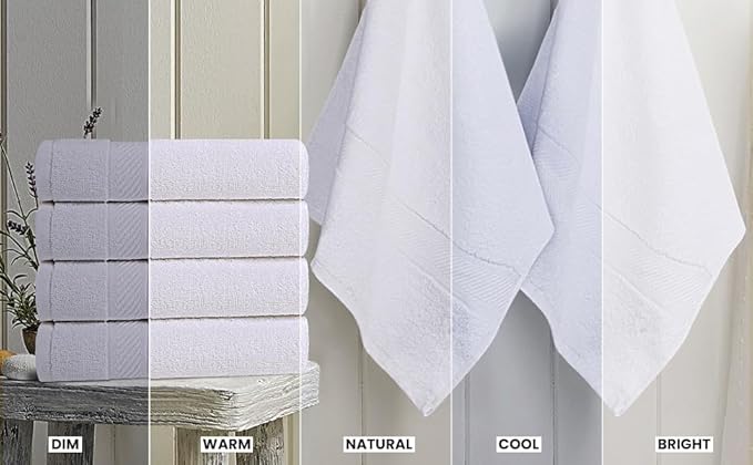 Utopia Towels 6 Pack Bath Towel Set (27 x 54 Inches), 500 GSM 100% Ring Spun Cotton Medium Lightweight and Highly Absorbent Quick Drying, Premium Towels for Hotel, Spa and Bathroom (White)