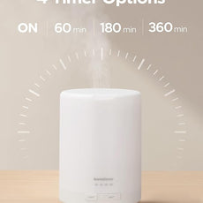 InnoGear 300ML Essential Oil Diffuser, Premium 5-in-1 Ultrasonic Aromatherapy Diffusers Scent Humidifier Aroma Diffuser Vaporizer Auto-Off Timer for Room Office Home, Basic White, Medium