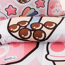 Fiico Kawaii Rabbit Bedding Set, Twin/Full/Queen Size, 3 Pieces, U1 Color, Microfiber, Cartoon Pattern, Kids Room Decor