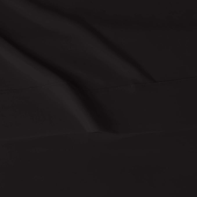 Amazon Basics Lightweight Super Soft Easy Care Wrinkle Free Microfiber 3 Piece Bed Sheet Set with 14-Inch Deep Pockets, Twin, Black, Solid, Kids, Men & Women Bedding (Pack of 4) AmazonBasics