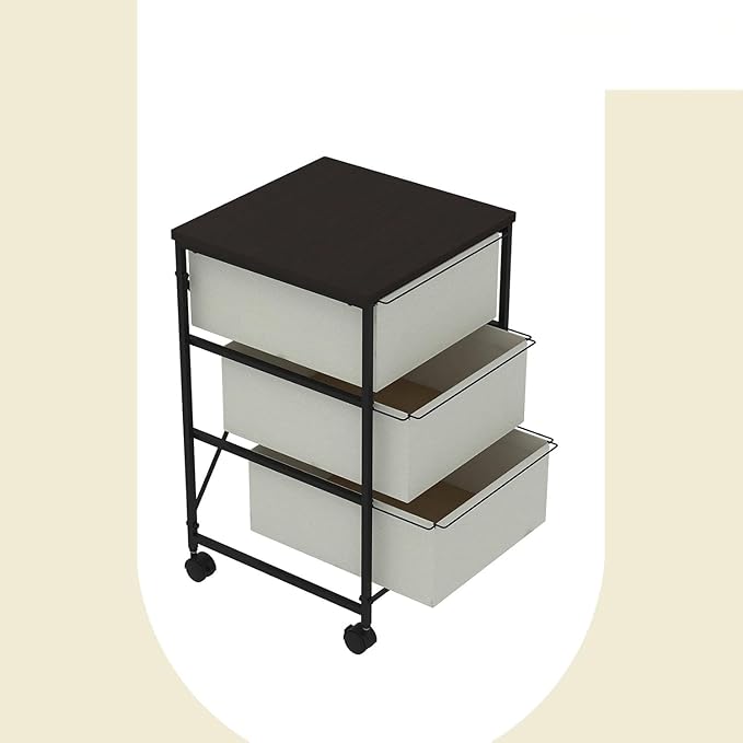 Small Cabinet with Drawers Rolling 3 Drawer Mobile File Cabinet for Home Office Storage and Organization, Fabric Vertical Under Desk Storage for A4/Letter Files(