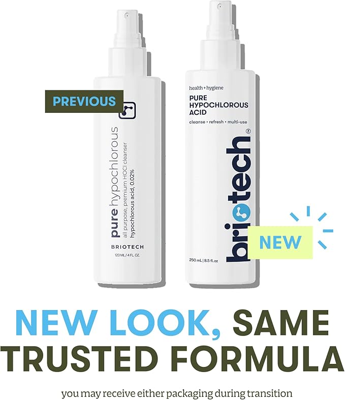 BRIOTECH Pure Hypochlorous Acid Cleanser, Original Premium HOCl Topical Solution, Multi-Purpose Cleaner, Family Approved & Pet Friendly, 32 fl oz Refill (2 Pack)
