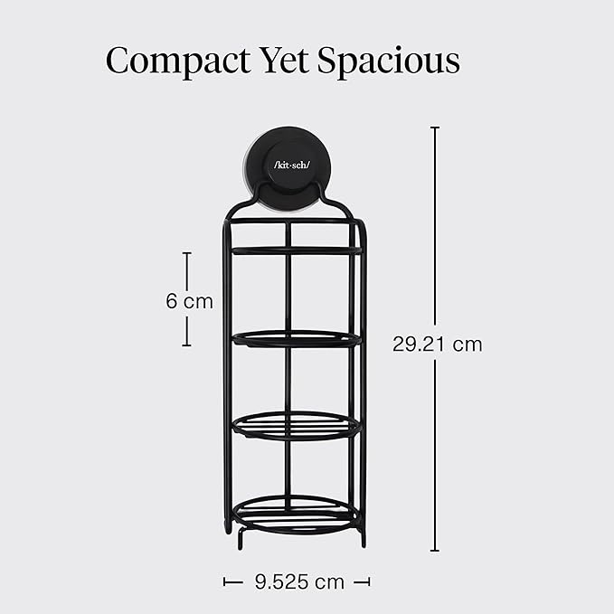 Kitsch Hanging Shower Caddy with Suction Cup – Self-Draining Bar Soap Holder & Shower Caddy for Shampoo Bars, Conditioner Bars & Soap – Rust Proof, Eco-Friendly, Wall Mount or Free-Standing Organizer