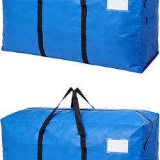 2 Pack Heavy Duty Moving Bags with Backpack Straps & Handles, Large Storage Bags with Zipper for Clothes, College Moving Supplies and Dorm Essentials (24 Gal, Blue)