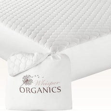 100% Cotton Organic Mattress Pad - Breathable & Cooling Mattress Protector Twin Size - Premium 300GSM Quilted and Noiseless Machine Washable Organic Mattress Protector (White, Twin)