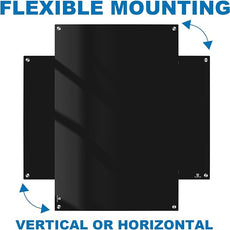 TSJ OFFICE Glass Dry-Erase Board - 36 x 24 Inches Wall Mounted Black Glass Magnetic Whiteboard, Frameless Large White Board for Office, Home & School