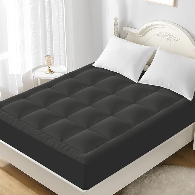 YUGYVOB Full Mattress Topper - 600GSM Extra Thick Cooling & Breathable Mattress Pad with Deep Pocket 8"-21" & Soft Down Alternative Filling, Grey