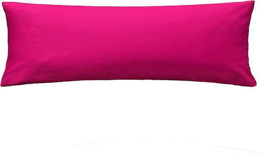 iMaylex Soft 100% Egyptian Cotton Zipper Pillow Case, Cozy and Lightweight, Easy Care, Fuchsia, Body, 20" x 54"