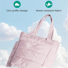 BAGSMART Tote Bag for Women, Lightweight Puffy Tote Bag with Compartments Shoulder Bag Handbag for Travel, Work, Gym
