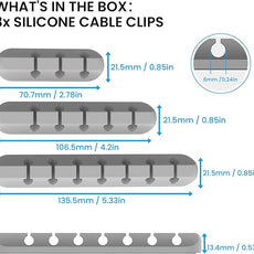 AhaStyle Cable Clips, 3 Pack Cord Holders Cable Organizer Self Adhesive Cord Keeper for Desktop Organizing USB Cable/Nightstand Power Cord/Mouse Cable/Wire PC/Cord Clips for Home Office and Car