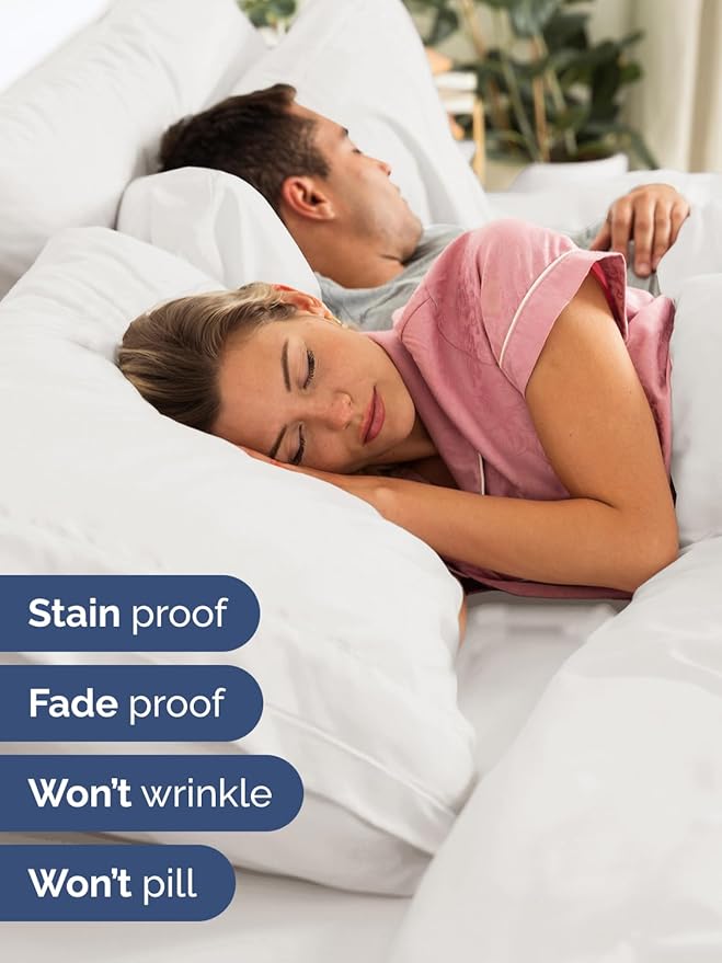 Extra Deep Pocket Cal King Sheets - 4 Piece Breathable Cooling Bed Sheets - Hotel Luxury Sheet Set - Soft, Wrinkle Free & Comfy - Easily Fits Extra Deep Mattresses - Deep Pocket Antique White Sheets