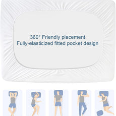 Split Top King Mattress Protector Pad Waterproof Quilted, 34