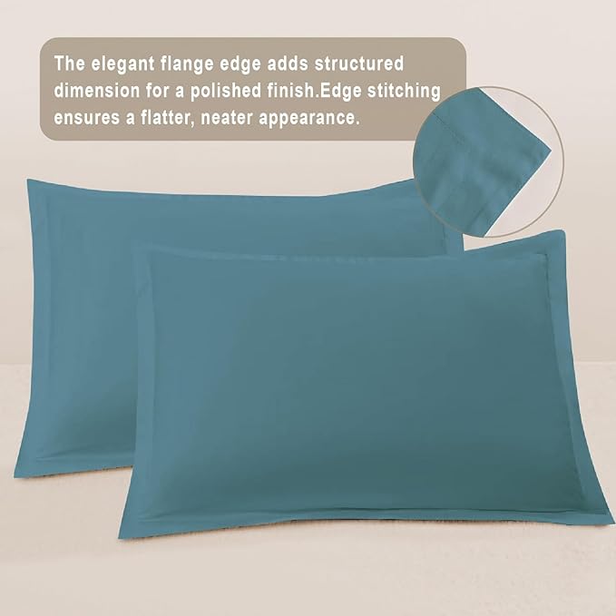 100-Percent Cotton Duvet Cover Set, Hidden Zipper Closure, Ultra Soft, Easy Care and Durable, Simple Bedding Style, Queen/Full, Solid Teal Blue (Comforter Not Included)