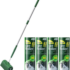 Fedicelly Large Lint Rollers Pet Hair Extra Sticky Floor, Cat Dog Hair Remover Laundry Clothes Carpet Furniture,6.3 inches Wider with 320 Sheets Giant Lint Remover Brush for Couch with Long Handle