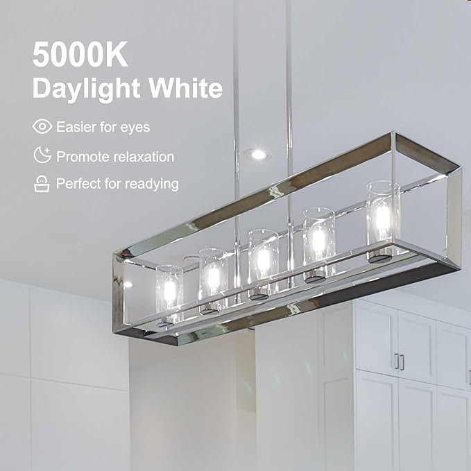 TJOY Edison Light Bulbs 60W Equivalent, Dimmable Vintage LED Light Bulbs, E26 Medium Base, 5000K Daylight, ST58, 8W, 800LM, Ultra-Bright, 80+CRI, Antique Decorative LED Filament, Clear Glass, 6 Pack