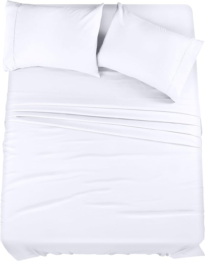 Utopia Bedding King Bed Sheets Set - Pack of 8 Sheet Sets - Perfect for Spa, Hotel, & Guest Bedroom - Brushed Microfiber - Shrinkage and Fade Resistant - Easy Care (White)