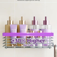 ODesign Shower Caddy 3 Pack SUS304 Stainless Steel-No Drilling-Shower Bathroom Shelves Rack,Rustproof Wall Mounted,Adhesive Shower Shelf Basket Organizer-Grey