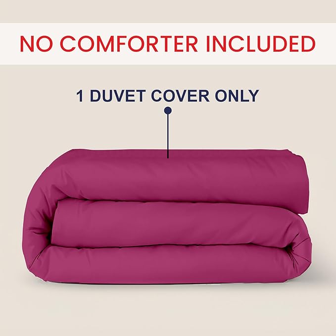 Kotton Culture 1 Pc 120" x 98" Duvet Cover Oversized King 100% Egyptian Cotton - 600 Thread Count Comforter Cover, Zipper Closure & Corner Ties - Fits Large King Inserts - Hot Pink
