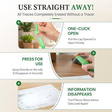 Privacy Cover Spray,10ML white-out liquid correction Privacy Spray Pen,Thermal Paper Privacy Eraser For Documents, Labels, Packages, Shipping Addresses,Privacy Protection (3PC Pen and liquid)