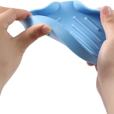 Silicone Bathroom Soap Dishes with Drain Spout-Bathroom and Kitchen Sink Organizer,Sponge Holder,Dish Soap Tray,Perfect for Dispenser,Scrubber,Bottle on Sink or Counter-Light Blue 4.9