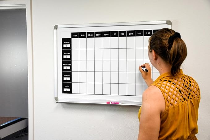 Work Week Dry-Erase Scheduling Whiteboard 48" x 36"