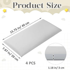 4 Pack Wall Padding for Playroom Peel and Stick Headboard 15.75