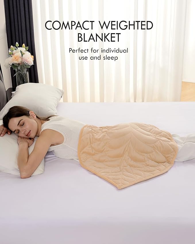 Kaisa Weighted Lap Blanket 5 lbs 23" x 29", Cozy Luxury Crystal Velvet Small Weighted Blanket for Adults, Portable Travel Weighted Blanket for Relaxation, All-Season Blanket, Machine Washable, Khaki