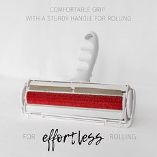 Reusable Pet Hair Remover & Lint Roller – Washable, Portable Tool for Dog & Cat Hair Removal on Clothes, Furniture, Carpet & Car – Effective Roller for Easy Fur & Lint Removal (Red)