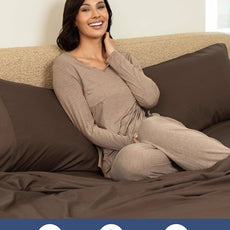 Extra Deep Pocket King Sheets - 4 Piece Breathable & Cooling Bed Sheets - Hotel Luxury Bed Sheet Set - Soft, Wrinkle Free & Comfy - Easily Fits Extra Deep Mattresses - Deep Pocket Brown Sheets Set