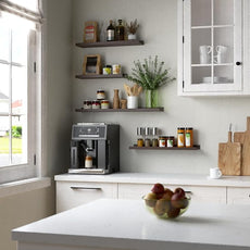 23.6 Inch Long Floating Shelves - 2 Set Farmhouse Wall Shelf for Bedroom, Nursery Book Shelf with Lip, Picture Ledge Shelf for Wall Decor Living Room Bathroom Kitchen - Walnut