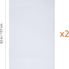 Amazon basics 2 piece Lightweight quick-dry oversize bath towel, 100% cotton, White, 62