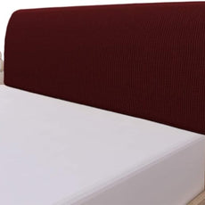 Easy-Going Stretch Bed Headboard Cover,Small Square Jacquard Headboard Slipcover, Dustproof Bed Head Cover for Bedroom (Full,Wine)