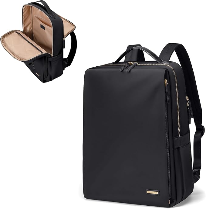 GOLF SUPAGS Stylish Laptop Backpack for Women Airline Approved Perfect for Work College and Travel Multi-Functional Casual Daypack Fits 15.6 Inch Notebook (Black)