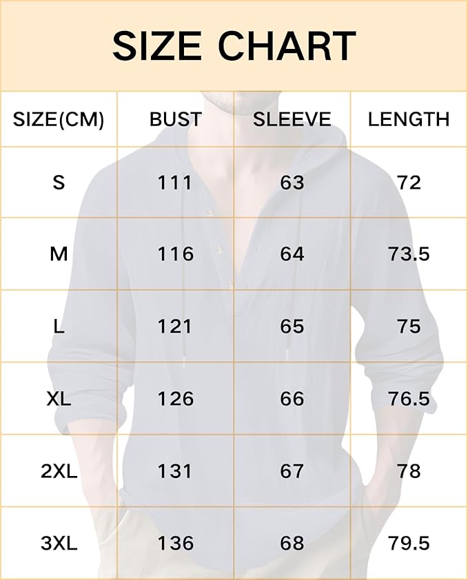 Men's Linen Blend Hoodie Long Sleeve Henley Pullover Sweatshirt Casual Loose Fit Top for Workout Beach Wear