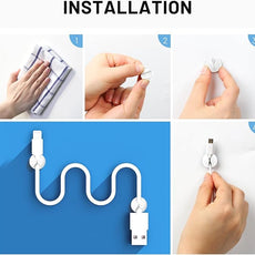 18 Pack Mini Cable Clips, Znben Cord Organizer Holder Adhesive Cord Management Charger Wire Holder Clips for Desk, Home, Office, Car, Cubicle, Nightstand White