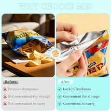 Mini Bag Sealer, 2-in-1 Rechargeable Magnetic Food Sealer & Cutter, USB Portable Handheld Heat Sealing Tool for Snacks, Chips, Vegetables to Keep Food Fresh (White+Blue,2PCS)