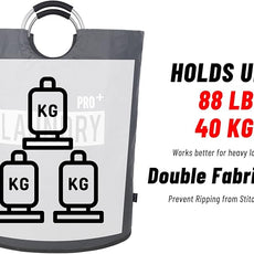 Caroeas Super Large 150L Laundry Basket Pro, Waterproof Laundry Hamper, Collapsible Laundry Basket Easy Storage, Clothes Hamper Stands Up Well, Laundry Bag with Padded Handles (Red)